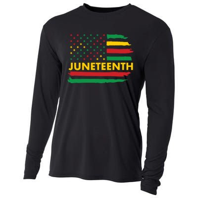 Juneteenth American Flag Cooling Performance Long Sleeve Crew