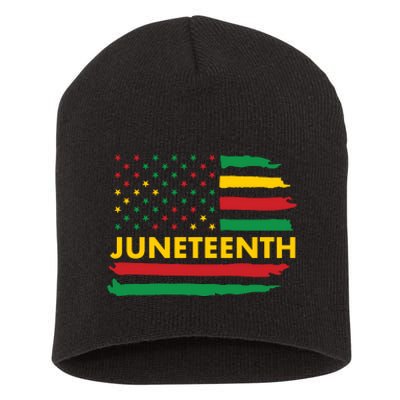 Juneteenth American Flag Short Acrylic Beanie