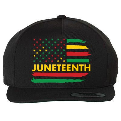 Juneteenth American Flag Wool Snapback Cap