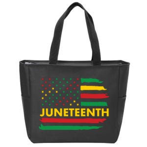 Juneteenth American Flag Zip Tote Bag