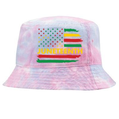 Juneteenth American Flag Tie-Dyed Bucket Hat