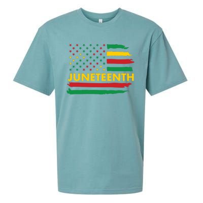 Juneteenth American Flag Sueded Cloud Jersey T-Shirt