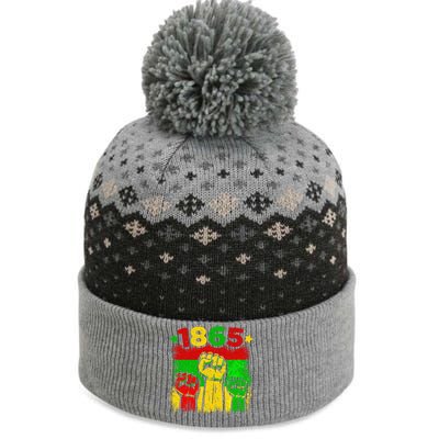 Juneteenth 1865 Freedom Flag Black African America The Baniff Cuffed Pom Beanie