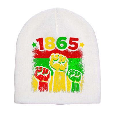 Juneteenth 1865 Freedom Flag Black African America Short Acrylic Beanie