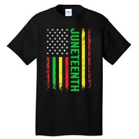 June 19th history of afircan us american flag juneteenth Tall T-Shirt