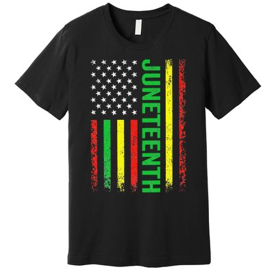 June 19th history of afircan us american flag juneteenth Premium T-Shirt