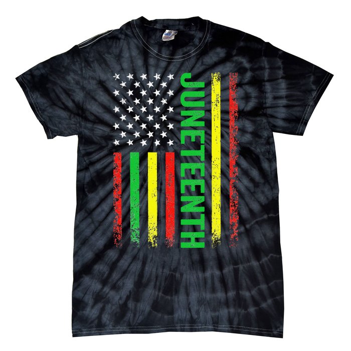 June 19th history of afircan us american flag juneteenth Tie-Dye T-Shirt