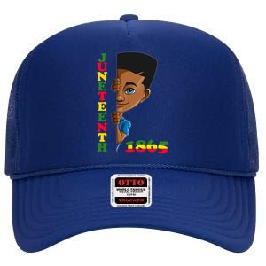 Juneteenth 1865 Hidden Looks Freedom Black Gift High Crown Mesh Back Trucker Hat