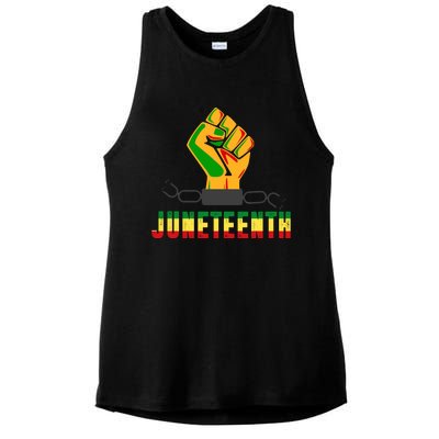 Juneteenth 1865 Hands In Chain Ladies PosiCharge Tri-Blend Wicking Tank