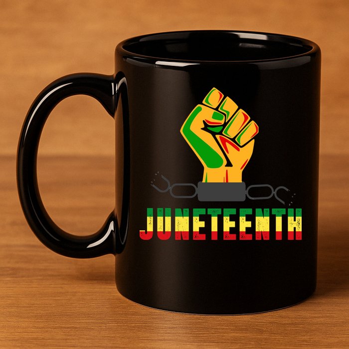 Juneteenth 1865 Hands In Chain 11oz C Handle Ceramic Mug
