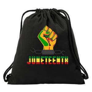 Juneteenth 1865 Hands In Chain Drawstring Bag