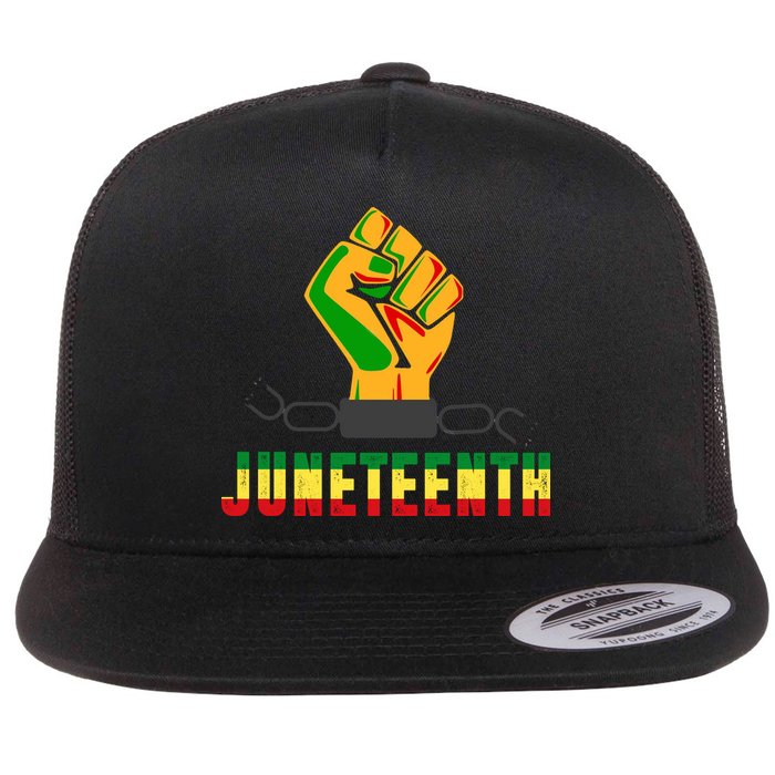Juneteenth 1865 Hands In Chain Flat Bill Trucker Hat