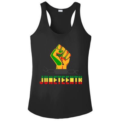 Juneteenth 1865 Hands In Chain Ladies PosiCharge Competitor Racerback Tank