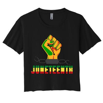Juneteenth 1865 Hands In Chain Crop Top