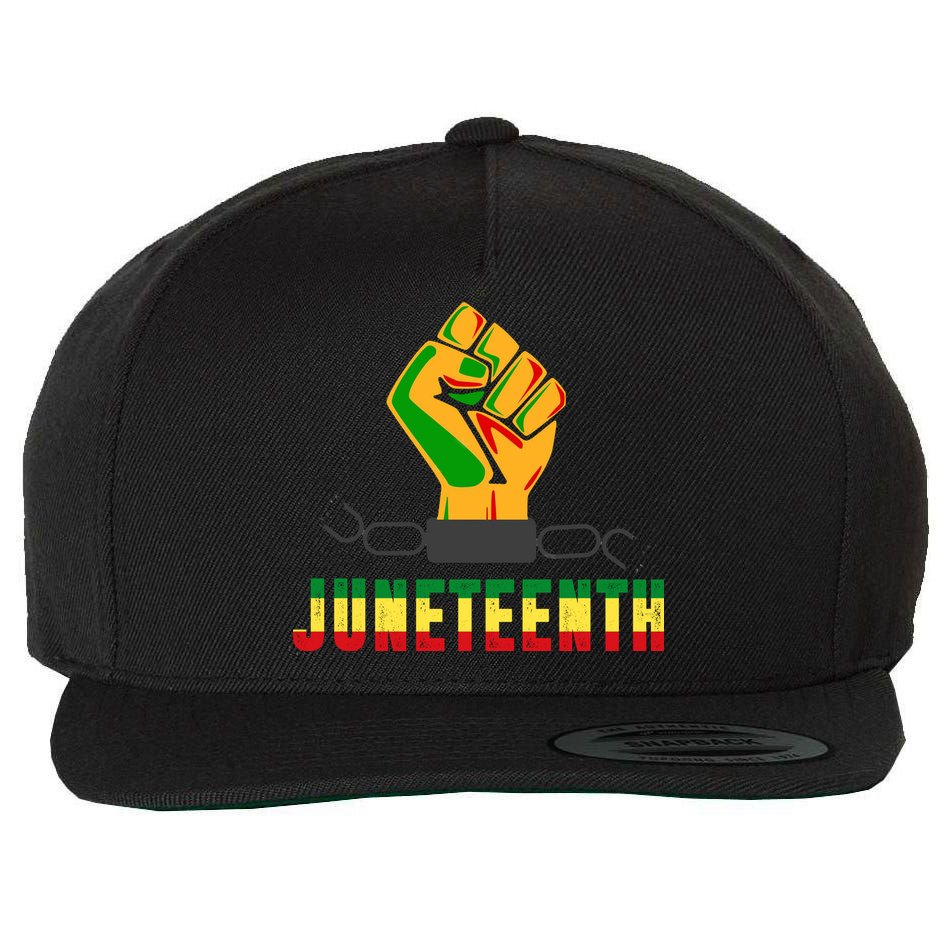 Juneteenth 1865 Hands In Chain Wool Snapback Cap