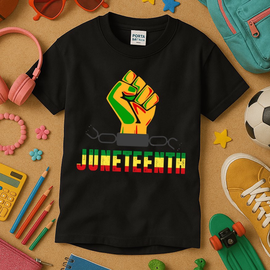 Juneteenth 1865 Hands In Chain Kids T-Shirt