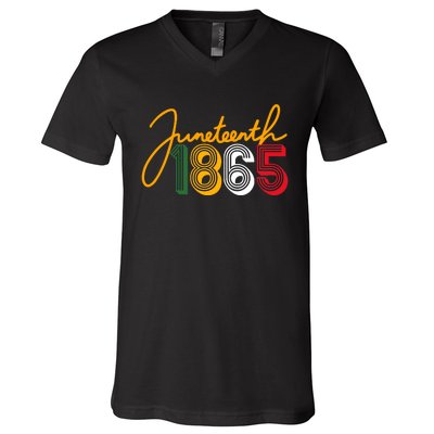 Junenth 1865 Is My Independence Black Women Black Pride V-Neck T-Shirt