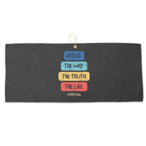 John 14:6 Jesus The Way Truth Life Bible Lover Christian Gift Large Microfiber Waffle Golf Towel