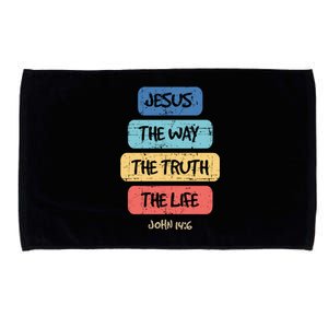 John 14:6 Jesus The Way Truth Life Bible Lover Christian Gift Microfiber Hand Towel