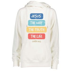 John 14:6 Jesus The Way Truth Life Bible Lover Christian Gift Womens Funnel Neck Pullover Hood