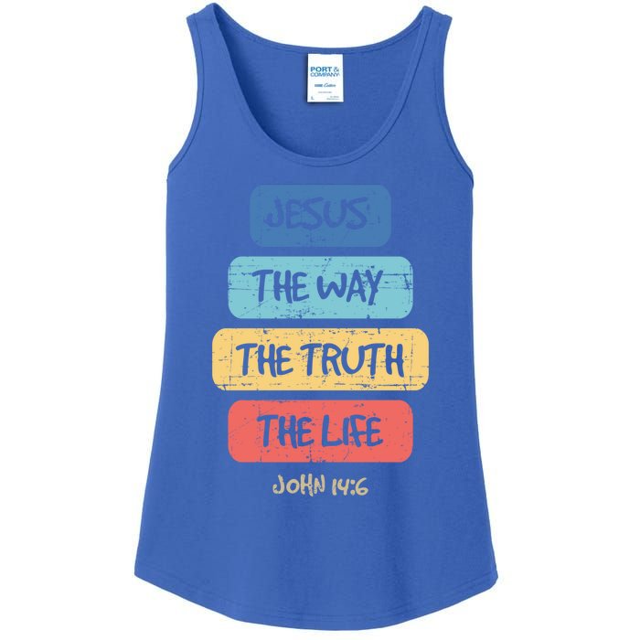 John 14:6 Jesus The Way Truth Life Bible Lover Christian Gift Ladies Essential Tank