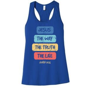 John 14:6 Jesus The Way Truth Life Bible Lover Christian Gift Women's Racerback Tank