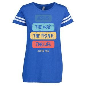 John 14:6 Jesus The Way Truth Life Bible Lover Christian Gift Enza Ladies Jersey Football T-Shirt