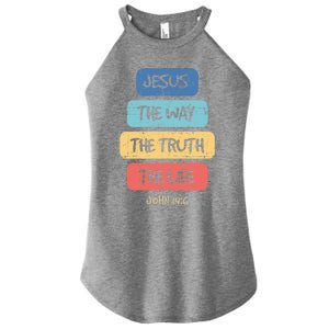 John 14:6 Jesus The Way Truth Life Bible Lover Christian Gift Women's Perfect Tri Rocker Tank