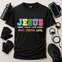 John 146 Jesus Is The Way Truth And Life His Banner Is Love Cooling Performance Crew T-Shirt