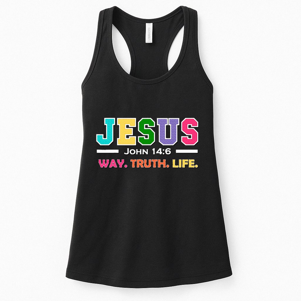 John 146 Jesus Is The Way Truth And Life His Banner Is Love Womens Tank Top