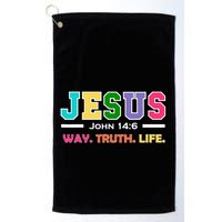 John 146 Jesus Is The Way Truth And Life His Banner Is Love Golf Towel