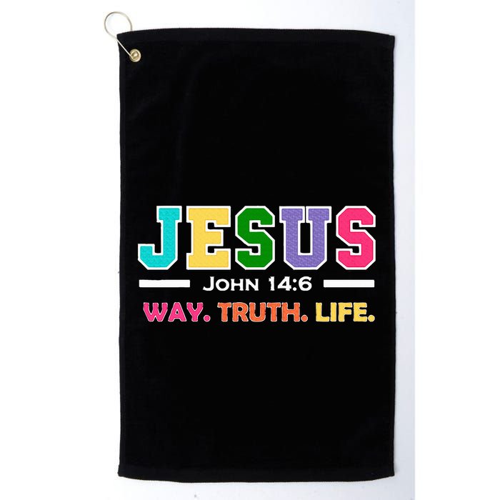 John 146 Jesus Is The Way Truth And Life His Banner Is Love Golf Towel