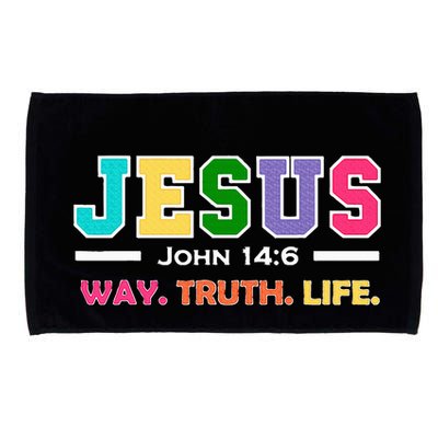John 146 Jesus Is The Way Truth And Life His Banner Is Love Microfiber Hand Towel