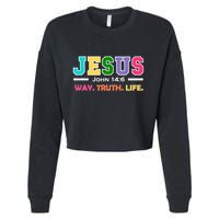 John 146 Jesus Is The Way Truth And Life His Banner Is Love Cropped Pullover Crew