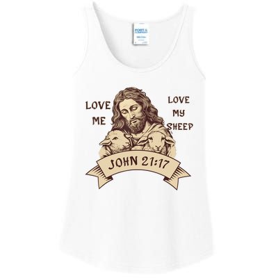 JOHN21 17 Jesus Love Me Love Christian Ladies Essential Tank