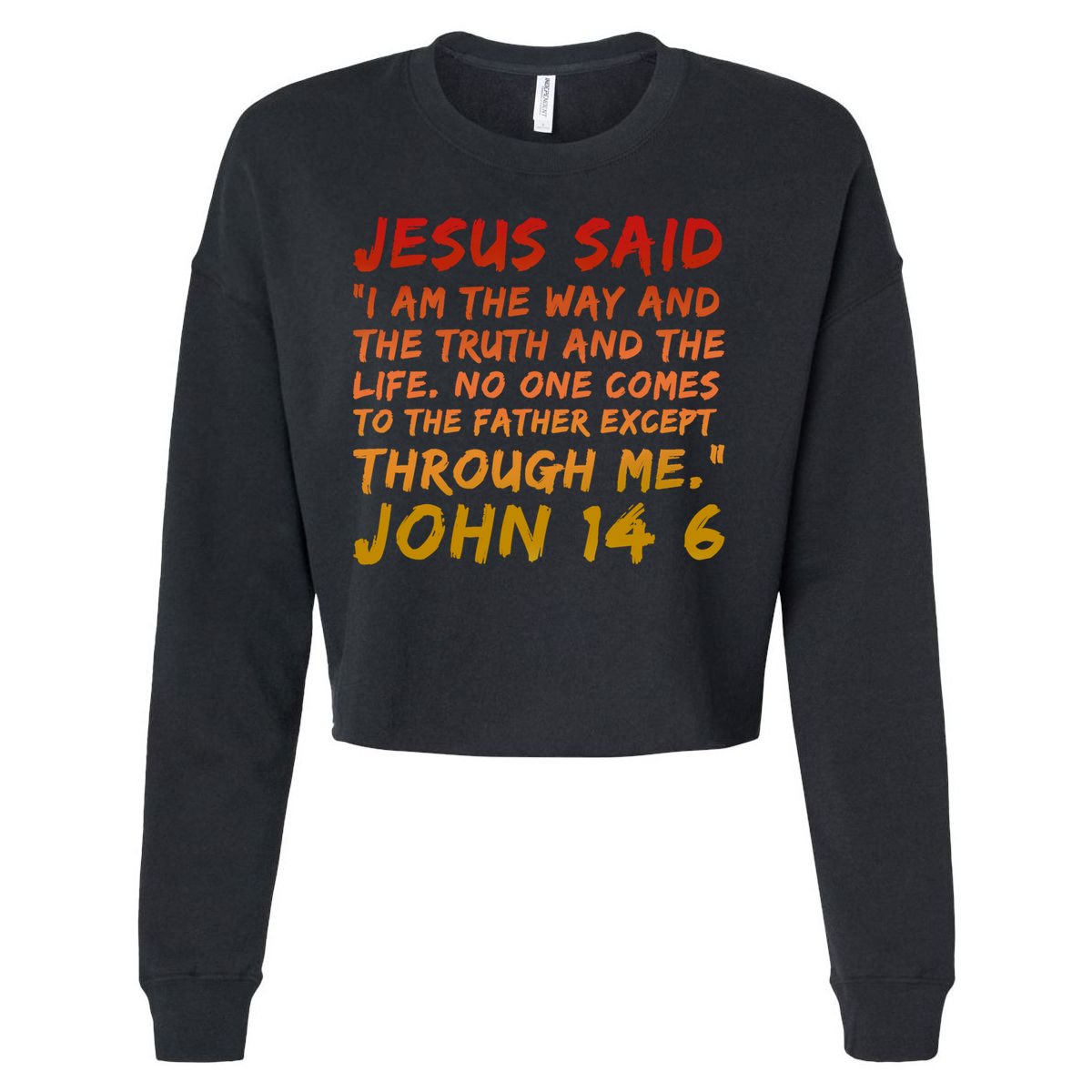 John 14:6 Jesus Said I Am The Way The Truth And The Life Cool Gift Cropped Pullover Crew