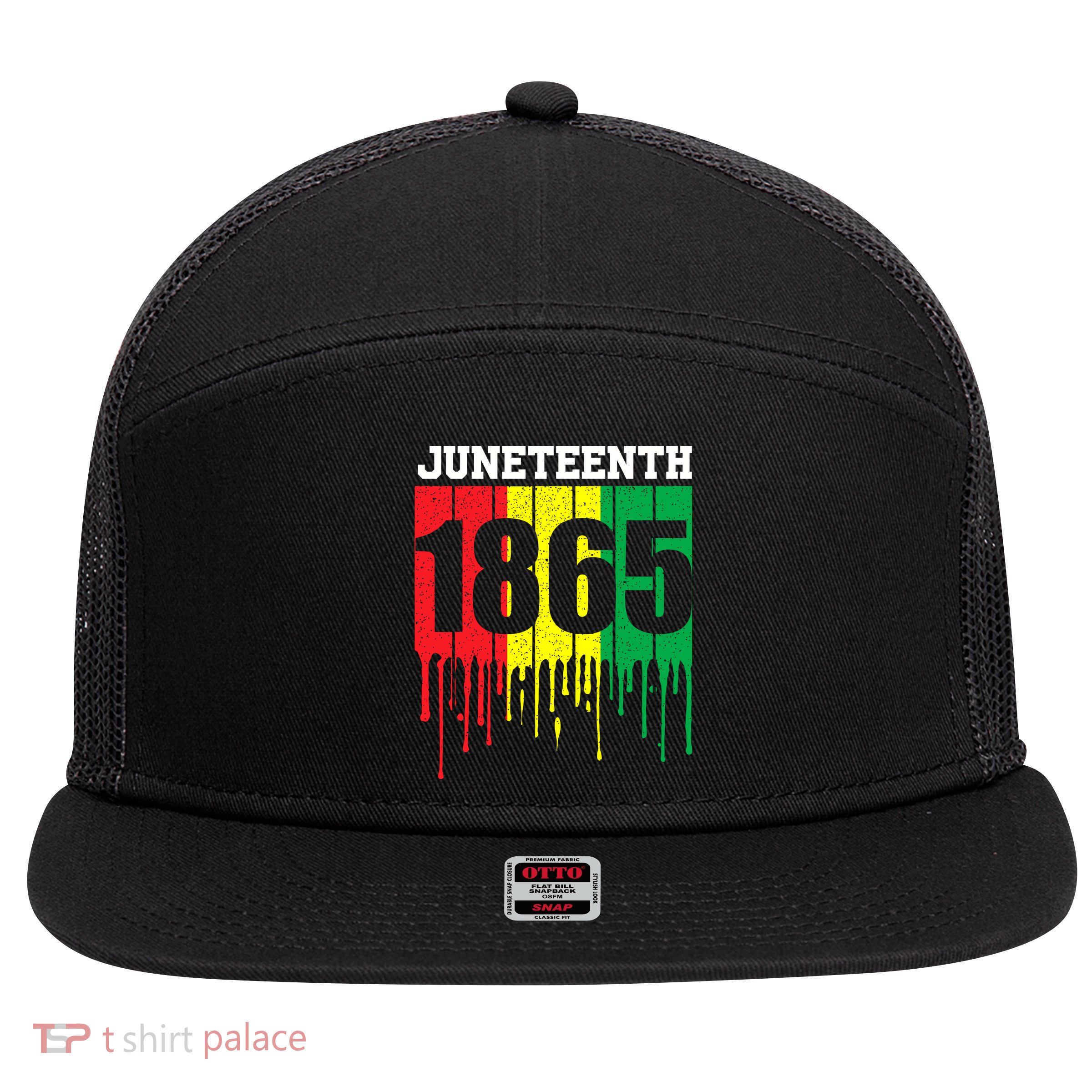 Juneteenth 1865 7 Panel Mesh Trucker Snapback Hat