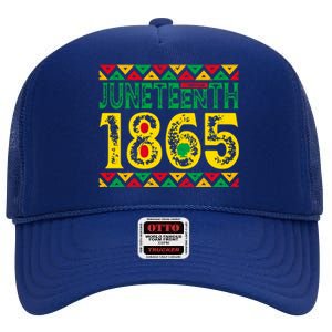 Juneteenth 1865 Melanin African Pride Blm Black Freedom Day Gift High Crown Mesh Back Trucker Hat