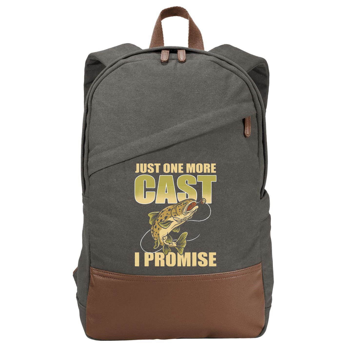 Just 1 More Cast I Promise Fish Fishing Cotton Canvas Backpack