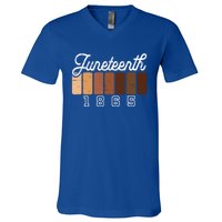 Juneteenth 1865 Melanin Shades Proud Black History Month Funny Gift V-Neck T-Shirt