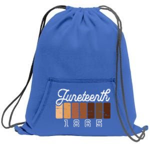 Juneteenth 1865 Melanin Shades Proud Black History Month Funny Gift Sweatshirt Cinch Pack Bag