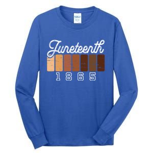 Juneteenth 1865 Melanin Shades Proud Black History Month Funny Gift Tall Long Sleeve T-Shirt