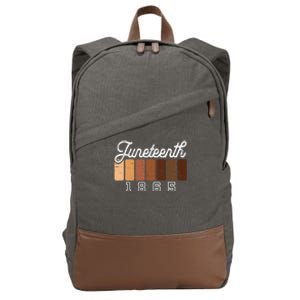 Juneteenth 1865 Melanin Shades Proud Black History Month Funny Gift Cotton Canvas Backpack