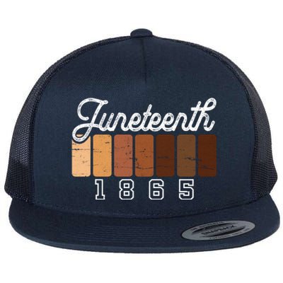 Juneteenth 1865 Melanin Shades Proud Black History Month Funny Gift Flat Bill Trucker Hat