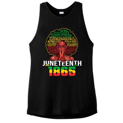 Juneteenth 1865 Melanin African Black Independence Day Gift Ladies PosiCharge Tri-Blend Wicking Tank