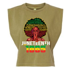 Juneteenth 1865 Melanin African Black Independence Day Gift Garment-Dyed Women's Muscle Tee