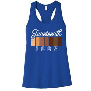 Juneteenth 1865 Melanin Shades Proud Black History Month Gift Women's Racerback Tank