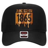 Juneteenth 1865 Melanin Drip Black Pride Women High Crown Mesh Back Trucker Hat