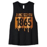 Juneteenth 1865 Melanin Drip Black Pride Women Women's Racerback Cropped Tank