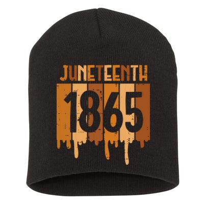 Juneteenth 1865 Melanin Drip Black Pride Women Short Acrylic Beanie